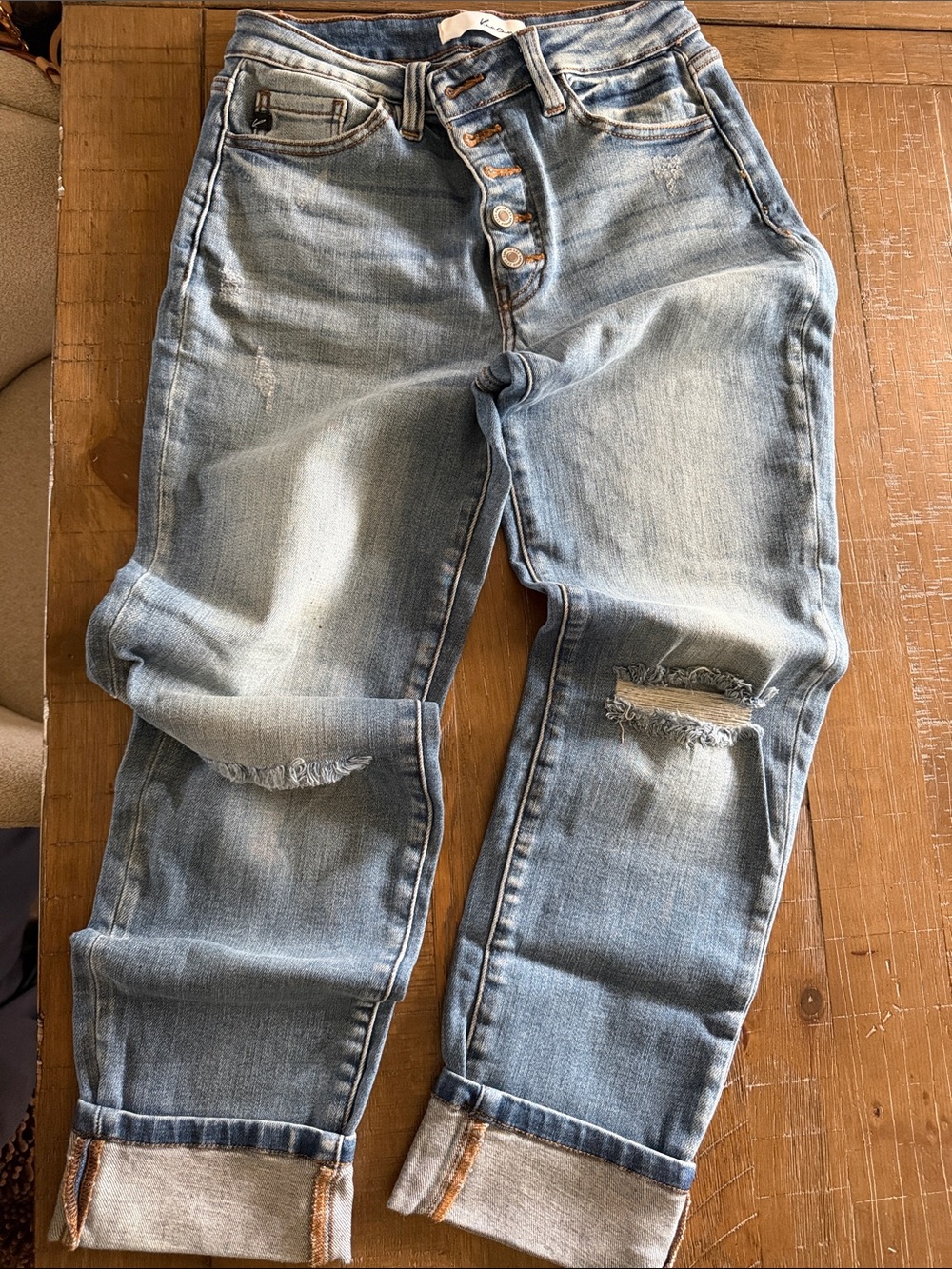 KanCan Light Blue Distressed Boyfriend Jeans